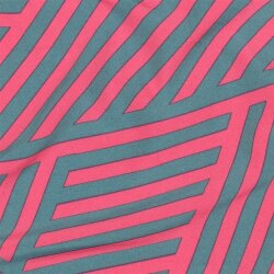 Polyesterjersey GEOMETRIC - dunkelpetrol/FUCHSIA