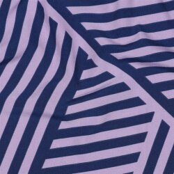 Polyesterjersey GEOMETRIC - lavendel/dunkelblau
