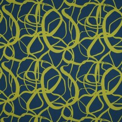 Polyesterjersey Kritzelkreise - dunkelpetrol