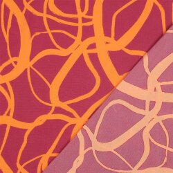 Polyesterjersey Kritzelkreise - pink