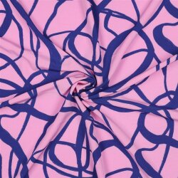 Polyesterjersey Kritzelkreise - hellpink