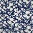 Polyesterjersey Blumen - dunkelblau