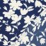 Polyesterjersey Blumen - dunkelblau