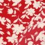 Polyesterjersey Blumen - rot