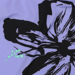 Polyesterjersey Blumen - hellblau
