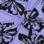 Polyesterjersey Blumen - hellblau