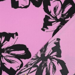 Polyesterjersey Blumen - pink