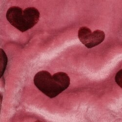 Wellnessfleece Herzen - hellbeere