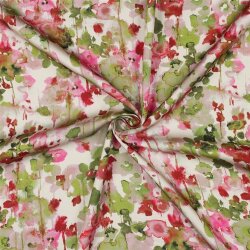 Viskosesatin Digital Blumen - creme