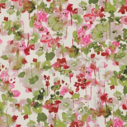 Viskosesatin Digital Blumen - ECRU
