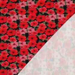 Viskose Jersey Digital Blumen - RED