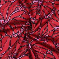 Baumwollsatin abstract - DARK RED