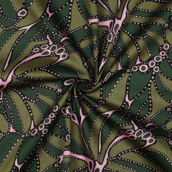 Baumwollsatin abstract - DARK GREEN