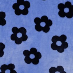 Wellnessfleece Blumen - helljeansblau