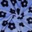 Wellnessfleece Blumen - helljeansblau