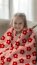 Wellnessfleece Blumen - helljeansblau