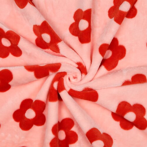 Wellnessfleece Blumen - softpink