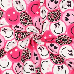 French Terry Digital HAPPY FACES - PINK