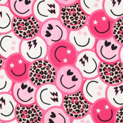 French Terry Digital HAPPY FACES - PINK