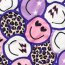 French Terry Digital HAPPY FACES - PURPLE