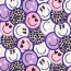 French Terry Digital HAPPY FACES - PURPLE