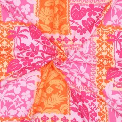 Viskose Lenzing 100% EcoVera™ Blumen PATCHWORK -...