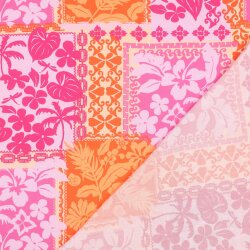 Viskose Lenzing 100% EcoVera™ Blumen PATCHWORK - fuchsia