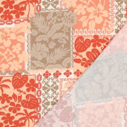 Viskose Lenzing 100% EcoVera™ Blumen PATCHWORK - pfirsich
