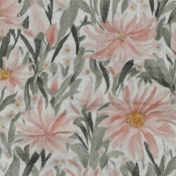 Musselin Digital Blumenwiese - weiß