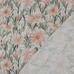 Musselin Digital Blumenwiese - weiß