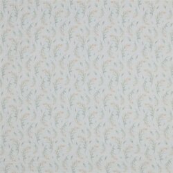 Musselin Digital zarte Blätter - weiß