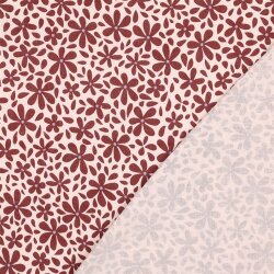 Musselin Blütenregen - dunkelrot/pfirsich
