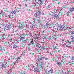 Baumwollpopeline Digital Blumen - creme