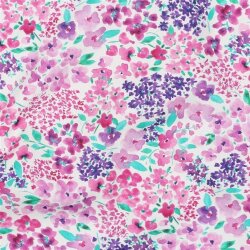 Baumwollpopeline Digital Blumen - creme