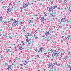 Baumwollpopeline Digital Blumen - creme