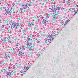 Baumwollpopeline Digital Blumen - creme