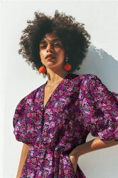 Baumwollpopeline Digital Blumen - creme