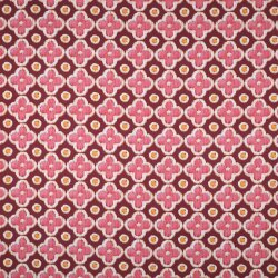 Canvas Digital Blümchen in Reihen - weinrot