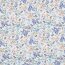 Baumwollvoile Digital Blumen - jeansblau