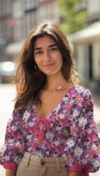 Baumwollvoile Digital Blumen - pink