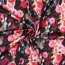 Viskosesatin Digital Blumen - schwarz