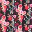 Viskosesatin Digital Blumen - schwarz