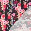 Viskosesatin Digital Blumen - schwarz