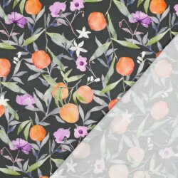 Viskosesatin Digital LEAVES - DARK GREEN