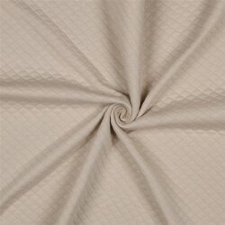 Steppstoff Jersey kleine Rauten - hellbeige
