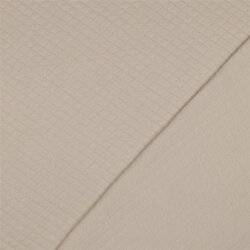 Steppstoff Jersey kleine Rauten - hellbeige