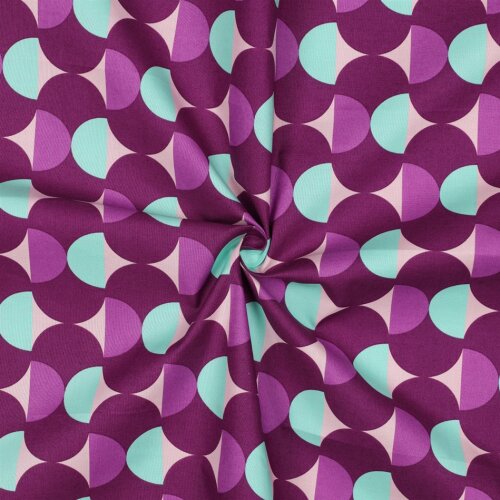 Beschichtete Baumwolle Retro Kreise - lila