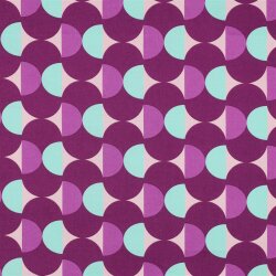 Beschichtete Baumwolle Retro Kreise - lila
