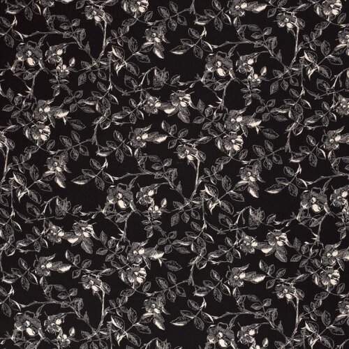 0,4 Meter - Viskose Crêpe Blumen beige