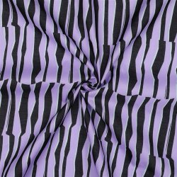 Baumwollvoile Streifen in Reihen - helllavendel